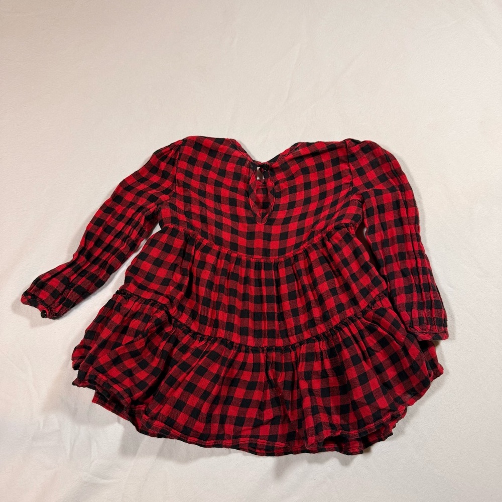 Ralph Lauren Baby 12 Month Buffalo Plaid Dress Red/Black Embordered Pony Luxury - Picture 2 of 6
